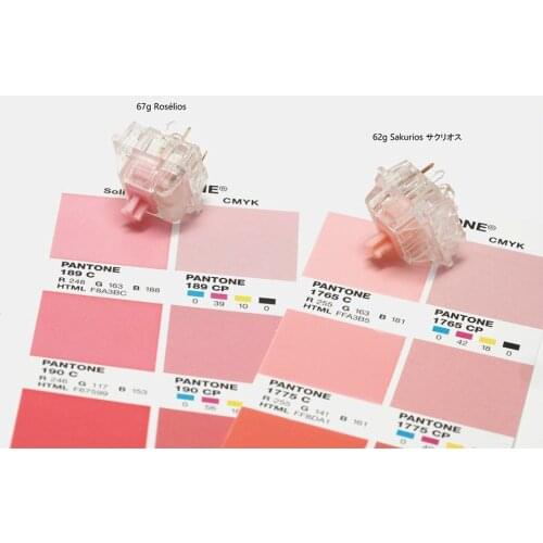 Sotck Roselios / Sakurios pink silent switch linear switches 62g 67g for mechanical keyboard