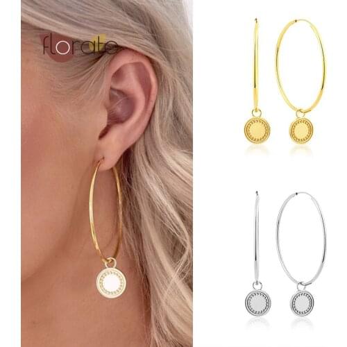 925 Sterling Silver Ear Buckle Big Circle Hoop Earring Diameter 47mm Minimalism Fashion Jewelry Earring For Women Birthday Gifts