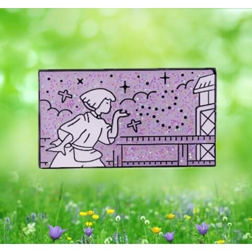 Studio Ghibli The dragon Haku blowing some petals paper birds Sen and Chihiro enamel pin brooch