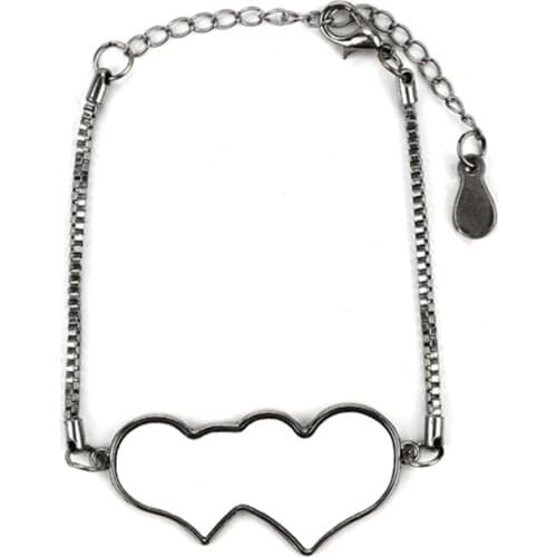 Sublimation Jewelry Blank Bracelet Heart Shape for Heat Transfer Printing with Aluminum Insert for DIY Customize Photos