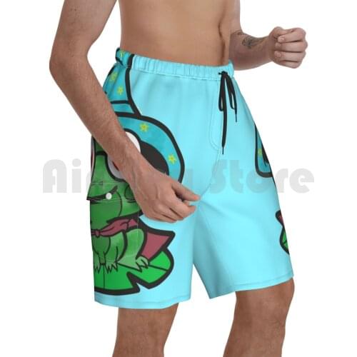 Magic Frog Wizard Beach Shorts Men Beach Pants Swim Trunks Magic Frog Magician Frog Magic Conjure Frogs Magical Funny