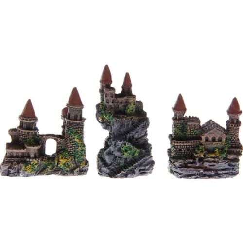 High quality 1Pc Aquarium Polyresin Tower Castle Ornament Fish Tank Decoration Accessories