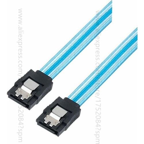 SATA 3.0 III 6Gb/s High Speed HDD Data Cable Cord 6Gbs PC Hard Disk Drive Connect Cable Connector Clear Blue 0.5m/50cm