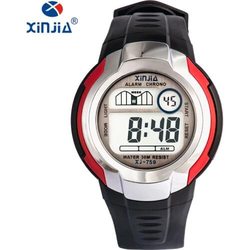 XINJIA Branded High Quality Fashion Casual Sports Digital Watches Outdoor Waterproof Multi-functional Childrens Student Boy
