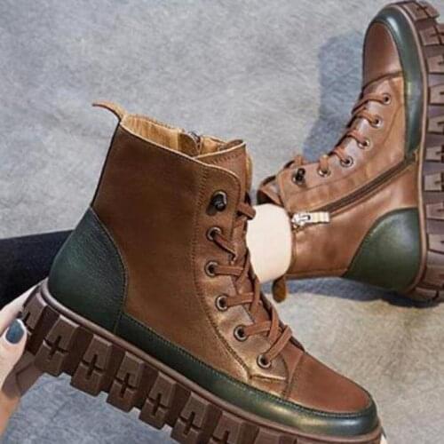 Martens Boots Ladies Ankle Boots Outsole Comfortable Thick-soled Brand British Style Thick Ankle Boots Combat Motorcycle Boots