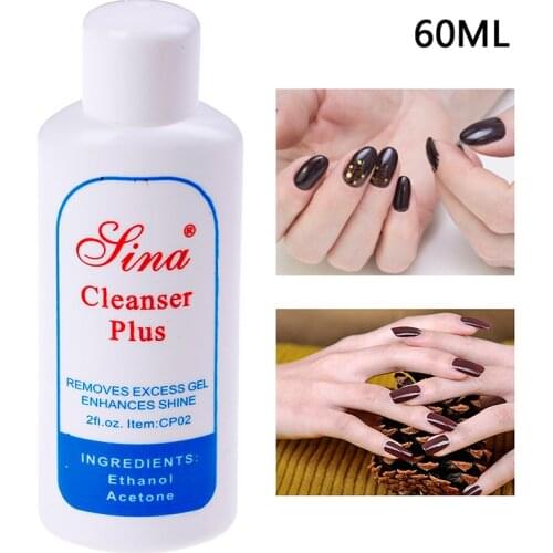60ml Liquid Shine Cleansing Remover Solvent Cleaner UV Nail Art Clean Degreaser