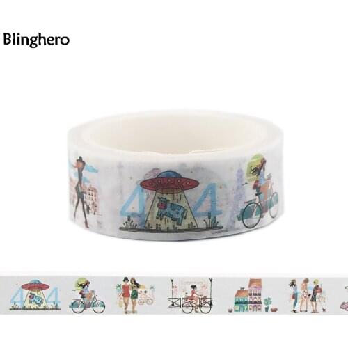 10pcs/set Blinghero Romantic Paris 15mmX5m Washi Tape Cartoon Masking Tape Adhesive Tapes Decorative Stationery Tapes BH0008