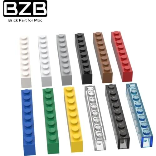 20PCS BZB MOC 3008 1x8 Brick High-tech Creative Building Block Model Technical Brick Parts Kids DIY Educational Toys Best Gifts