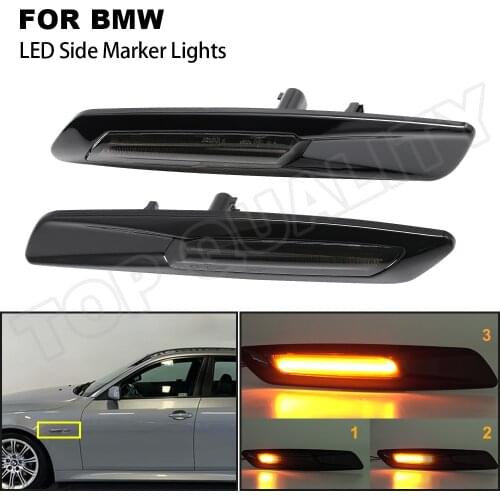 2X LED Dynamic Side Marker Turn Signal Light For BMW E60 E61 E88 E90 E91 E92 E93 Arrow Blinker Streamer Lamps Car Accessories