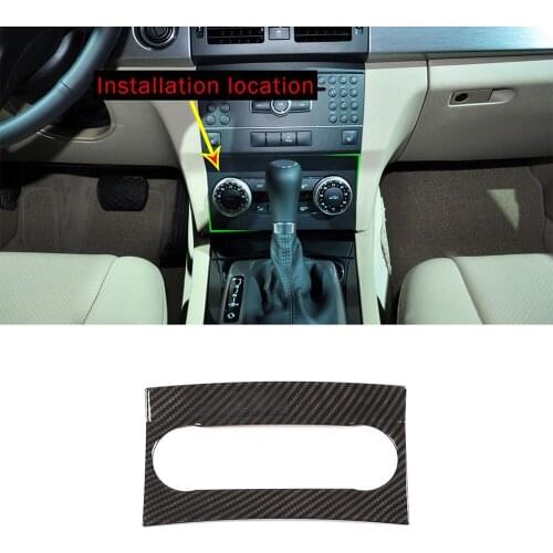 Carbon Fiber Style ABS Car Center Air Conditioning Switch Frame Trim for Mercedes Benz GLK Class 2008-2012 Models Accessories