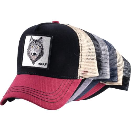 Animal Baseball Cap Wolf Mesh Hat Men Women Snapback Hats Outdoor Sports Caps 6 Colors