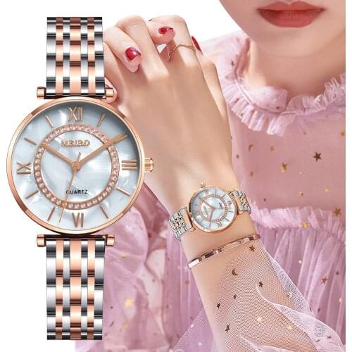 Zegarek damski 2021New High quality Quartz women watches Reloj Mujer Fashion Stainless Crystal Casual Dress Ladies Watch