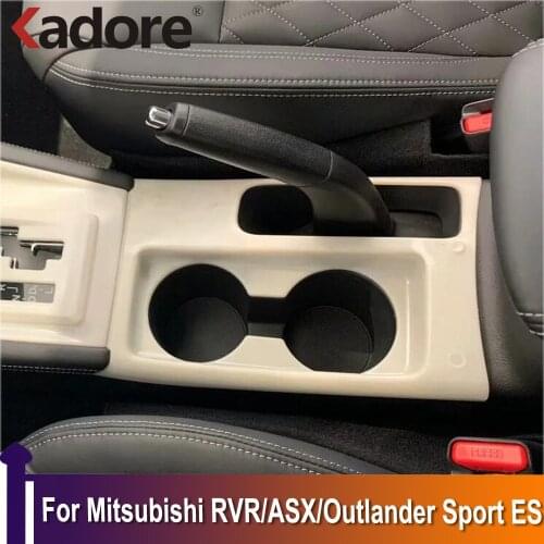 For Mitsubishi RVR/ASX/Outlander Sport ES 2020 2021 Carbon Fiber Cup Holder Decorative Frame Decal Cover Trim Car Accessories