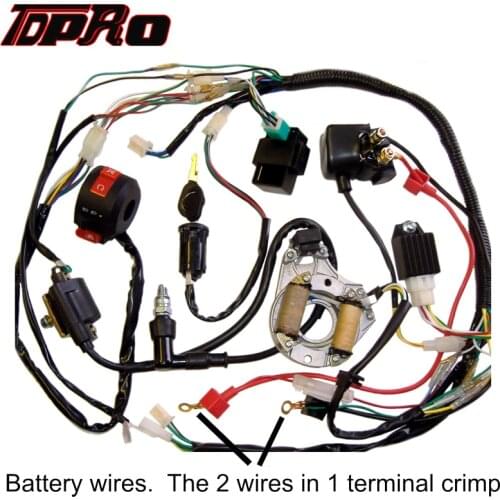 TDPRO Complete Electric Wire Coil CDI Box Spark plug Wiring Harness Kit Magneto Stator For Pit Dirt Bike Motorcycle Quad Bike 110cc