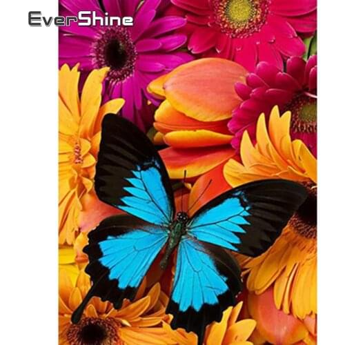 Evershine Diamond Painting Butterfly Diamond Mosaic Cross Stitch Cartoon Rhinestone Picture Diamond Embroidery Full Drill Square