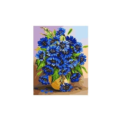 MaHuaf-X1255 Cornflowers painting by Numbers on canvas Hand-painted canvas oil paintings for Children Room home Decor