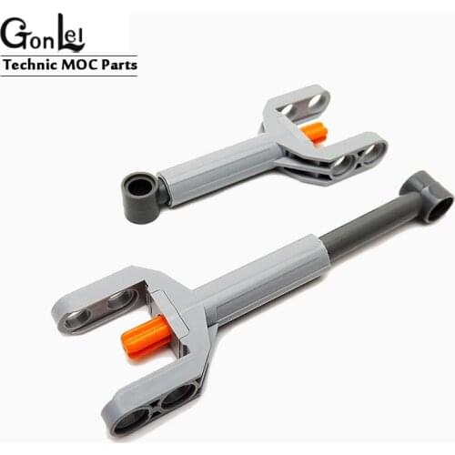 8Pcs/Lot High-Tech Linear Actuator Mini with Dark Bluish Gray Head and Orange Axle Bricks Parts DIY Toys Compatible with 92693