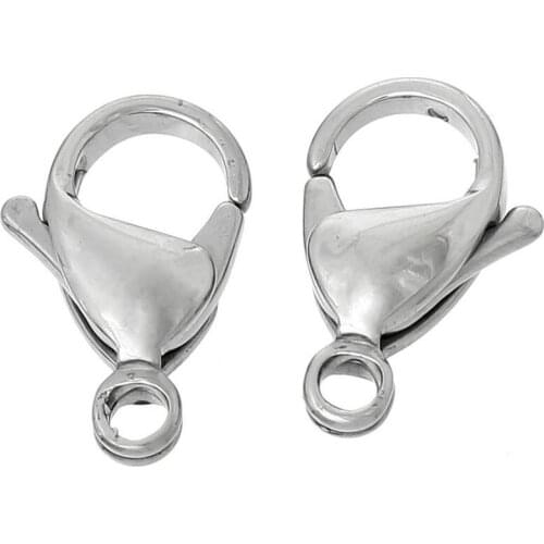 Fashion Stainless Steel Lobster Clasp 10mm*5mm Lobster Clasp Hook Silver Gold Plated Claw Clasp 2 color to choose Free Shipping