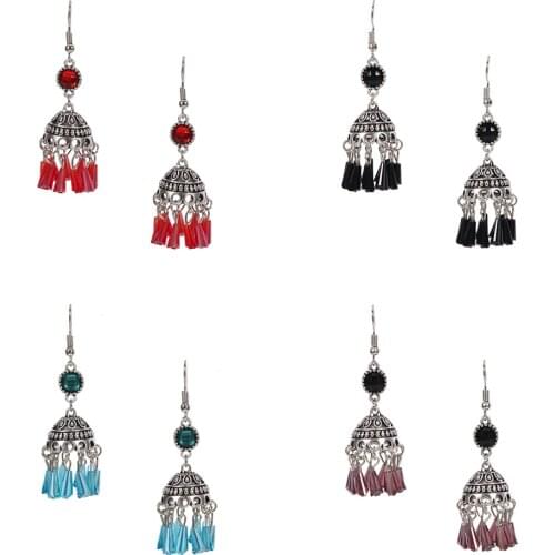 Fashion Bohemian Lantern Design Crytal Drop Earrings Water Drop Tassels Dangle Earrings For Women