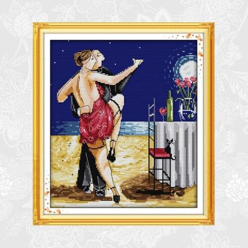 Joy sunday Tango Counted Printed Canvas Cross Stitch kits DMC Thread Needlework DIY Handmade Cross-stitch Embroidery Sets