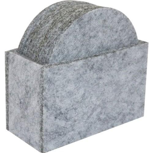 8PCs/set Felt Drink Coasters Set with Box Placemat Cup Mat Pad Holder Light Gray/Dark Gray Table Decoration Accessories TB