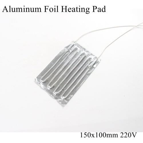 150x100mm 220V Aluminum Foil Heating Pad Rubber Heat Mat Heated Bed Plate Heater Self-adhesive Flexible Waterproof 3D Printer