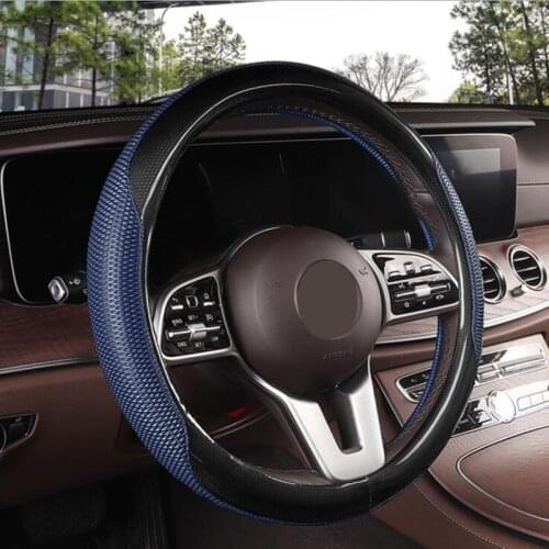 Honeycomb Car Steering Wheel Cover 38CM Non-slip Wear-resistant Sweat Absorbing Fashion Sports Steering Wheel Cover