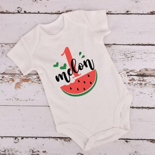 New Baby Short Sleeve Jumpsuit Caasual Letter Print My First Fruit Birthday Girl Rompers Newborn Baby Clothes Newborn Baby Gifts