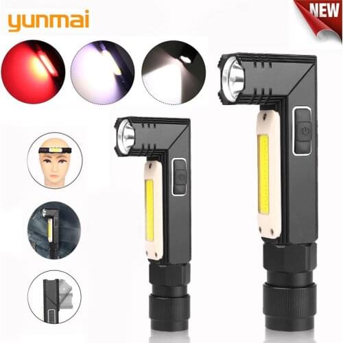 New 1000LM LED Flashlight Ultra Bright Waterproof COB Light USB Rechargeable Torch Tail Magnet Work Light 90 Degrees Rotate