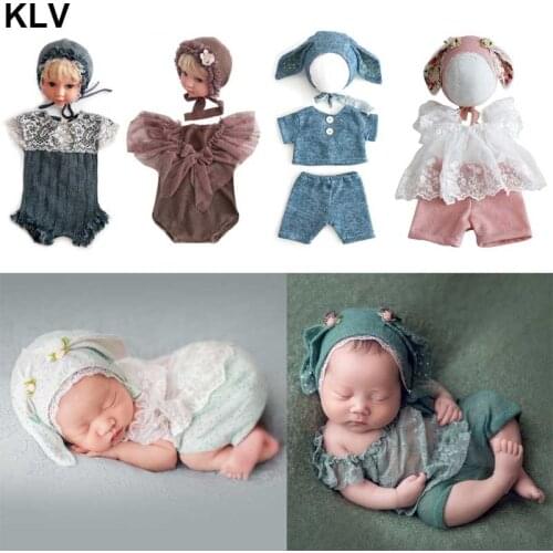 Fashion Infant Photo Clothing Sweet Newborn Baby Girls Photography Clothes Accessories Hat Pants Outfits 0-1 Month