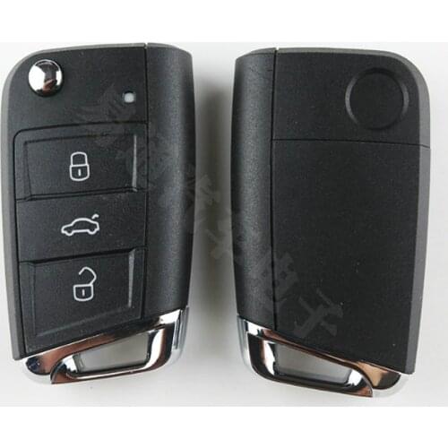 DAKATU 3 buttons Flip Remote Cover Key Fob shell case for VW Volkswagen Tiguan A7 MQB Golf Remote Keyless entry fob case
