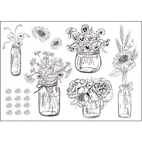 KLJUYP Transparent Vase Clear Stamps Scrapbook Paper Craft Clear stamp scrapbooking