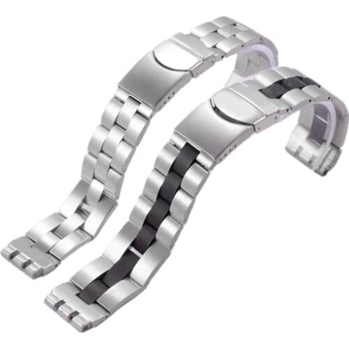 Watch Accessories For Swatch YCS YAS YGS IRONY Strap Silver Solid Stainless Steel Watchband Mens /Womens Metal Bracelet Stock