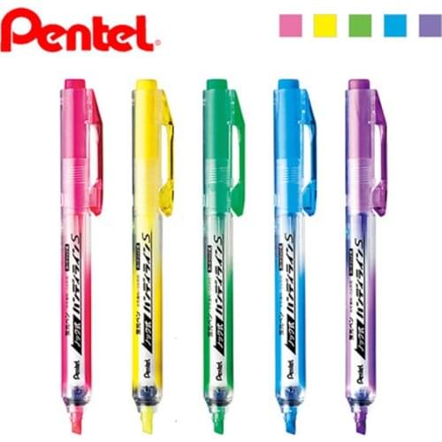 6 Pcs/Lot Pentel SXS15 Surligneur Handy Line pressing style highlighter pen retractable neon pen 6 Colors