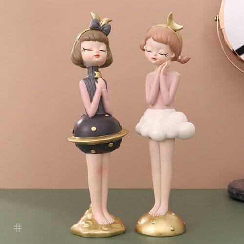 Moden Gorgeous Girl Resin Art Statue Gift Fairy Accessori Sculpture Ornaments Home Decoration Tabletop Figurines Fashion Style