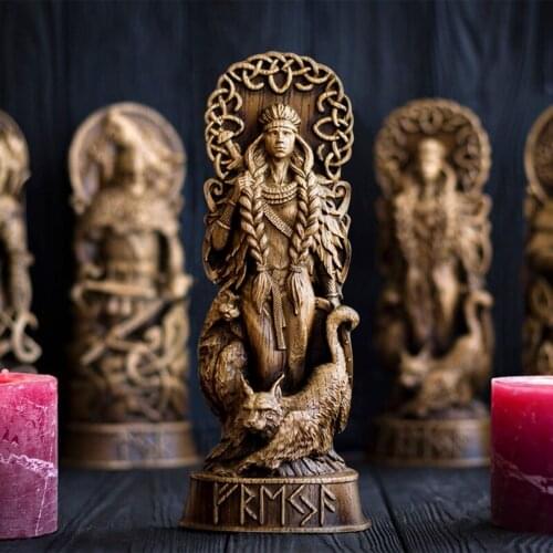 Resin Statue Scandinavian Pantheons Norse Gods Handmade Figurine Meditation Miniatures Ornament Home Famliy Decoration