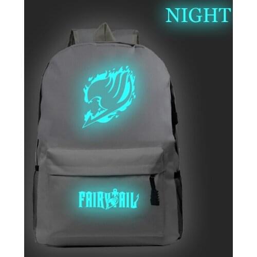 Fairy Tail Luminous Backpack Men Women Boys Girls School Bags Functional Laptop Mochila Teens Back to College Rucksack