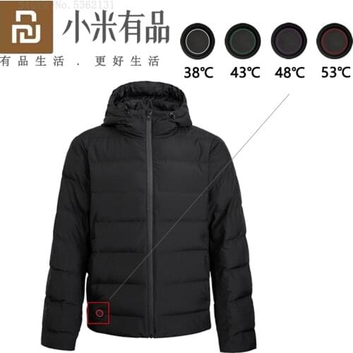 Youpin Graphene Electric Heated Down Jacket White Duck Down Thermal Warmer Jacket Electric Heating Winter Jackets Men Outwear