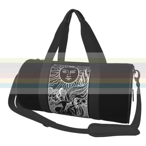 The Sun Tarot Card XIX universal travel sports fitness shoulder bag. Nylon portable outdoor sports bag