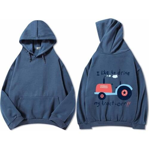 Cartoon Print Hoodie Purple Women Oversize Korean Streetwear Long Sleeve Pullover Sweatshirt with Pocket Kawaii Hoodie for Girls