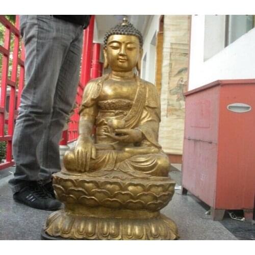 Xd 001733 31"Huge Tibet Buddhism Temple bronze gild Tathagata Sakyamuni buddha statue