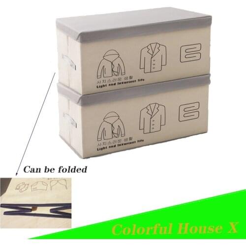Storage Box With Cover Organizer For Clothes Household Products Travel Shopper Foldable Drawer Type Things ForThe Home Navy
