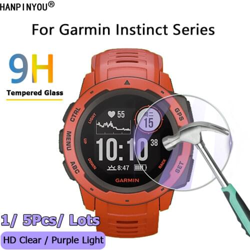 For Garmin Instinct Solar Camo Surf Tide Tactical Esports HD Clear / Anti Purple Light 2.5D Tempered Glass Screen Protector Film
