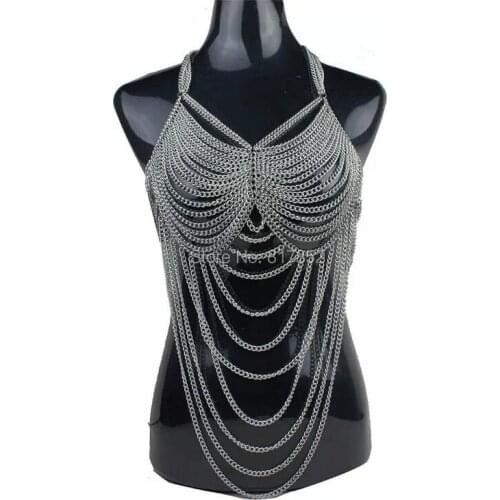 New Style BY423 Women Fashion Silver Plated Chains Jewelry Multi-layers Full Chains Jewelry 3 Colors