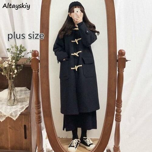Wools Women Loose Solid Korean Preppy Style Spring Oversize All-match Long Sleeve Causal Turn Down Collar Fashionable Outerwear