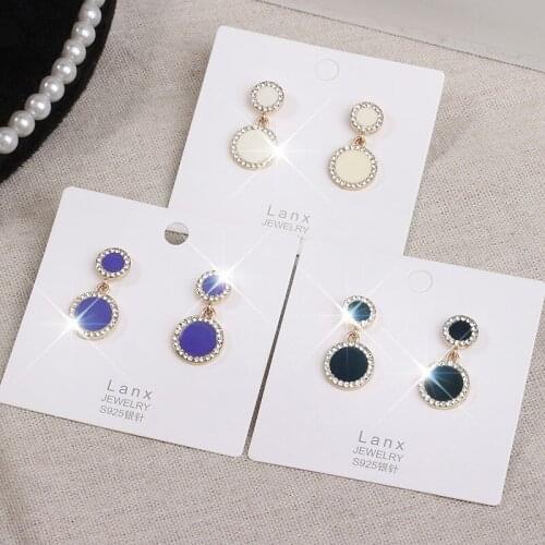 2020 Korean Fashion New Earrings Temperament Wild Simple Hypoallergenic Net Red Sexy Round Crystal Earrings Womens Clothing