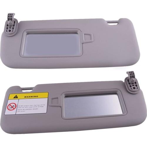 1 Pair Grey Car Front Left & Right Side Sun Visor With Makeup Mirror Replacement Fit For Hyundai Elantra AD 2017 2018 2019