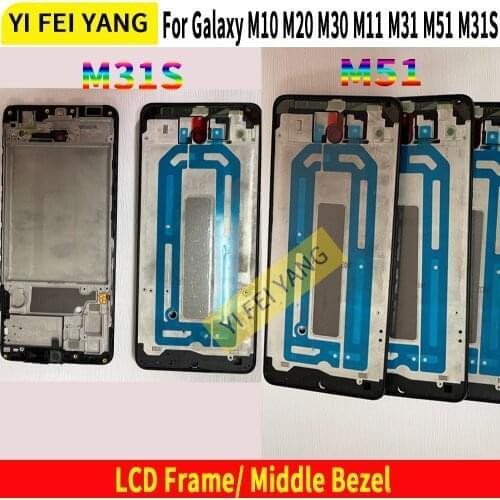 10Pcs For Samsung Galaxy A M31S M51 M10 M20 M30 M11 M31 Housing Middle Frame LCD Bezel Plate Panel Chassis Phone Middle Frame