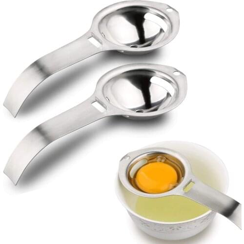 2 Pieces Egg Separator, Stainless Steel Egg White Yolk Filter Egg Sieve Kitchen Gadget Cooking Tool