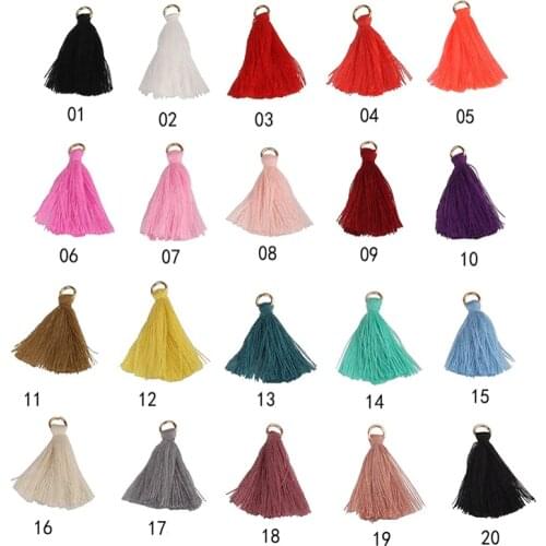 50Pcs Color Mini Tassel Fringe Pendant DIY Party Hanging Ring Cords Tassel Trim Garments Curtains Jewelry Decor Tassels Lace